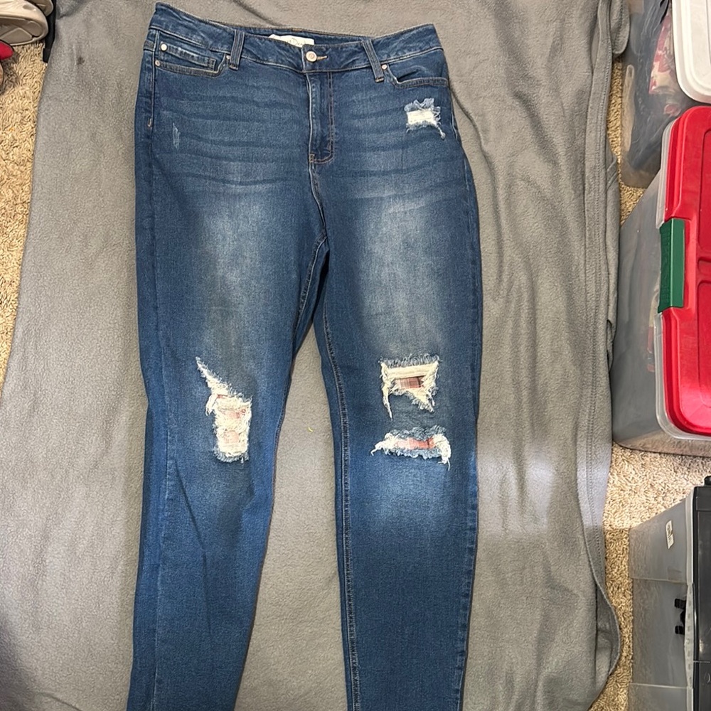 CATO Distressed Blue Jeans Sz 14 New with Tags
